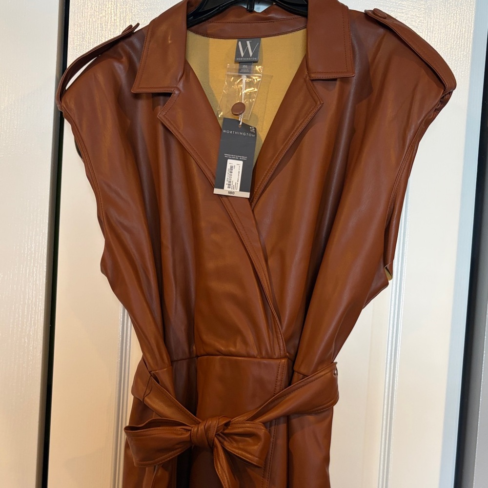 Worthington Tan Faux Leather Dress